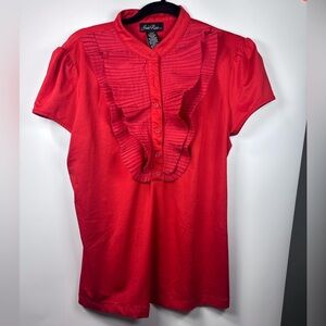 Susie Rose Juiniors Ruffled Red Blouse XXL (19)